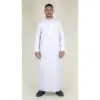 TT-001 Men's White Thobe Emirati Islamic Clothing String Tassel