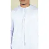 TT-001 Men's White Thobe Emirati Islamic Clothing String Tassel - Image 2