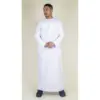 TT-001 Men's White Thobe Emirati Islamic Clothing String Tassel - Image 3