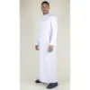 TT-001 Men's White Thobe Emirati Islamic Clothing String Tassel - Image 4