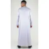 TT-002 Men's Cream Satin Emirati Thobe Islamic Clothing - Image 4