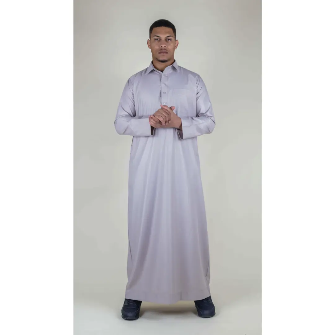 101 Mens Beige Islamic Muslim Cotton Thobe Jubba 4