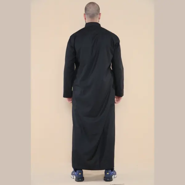 101 Mens Black Islamic Muslim Cotton Thobe Jubba 6