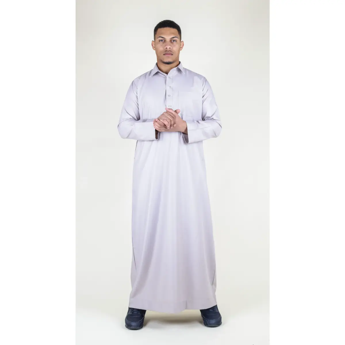 101 - Men's Cream Islamic Muslim Cotton Thobe Jubba - Image 1