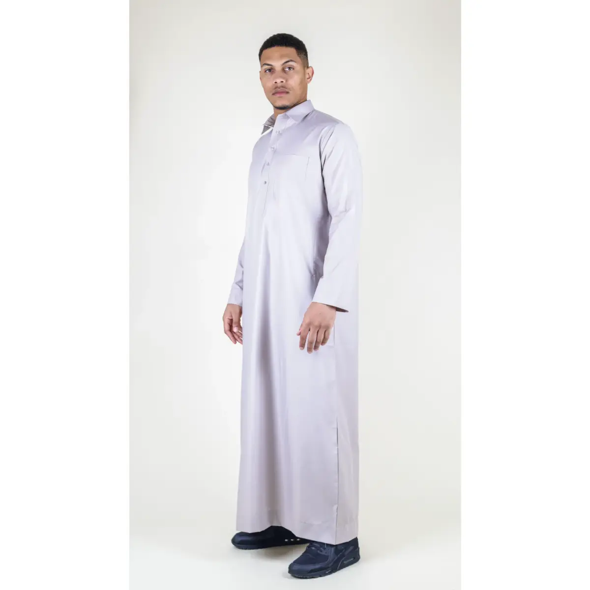 101 - Men's Cream Islamic Muslim Cotton Thobe Jubba - Image 2
