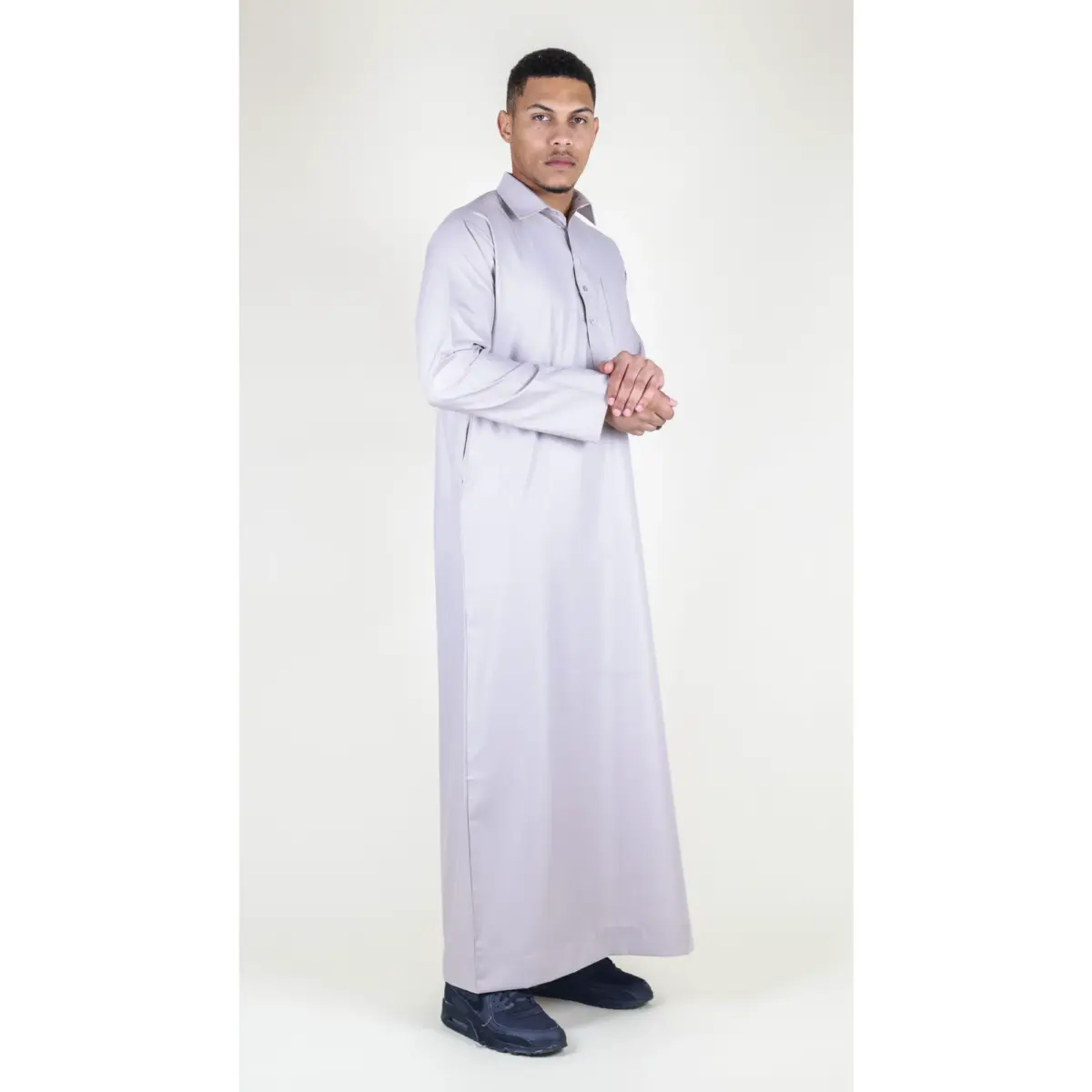 101 - Men's Cream Islamic Muslim Cotton Thobe Jubba - Image 4