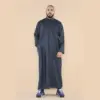 101 - Men's Grey Islamic Muslim Cotton Thobe Jubba - Image 2