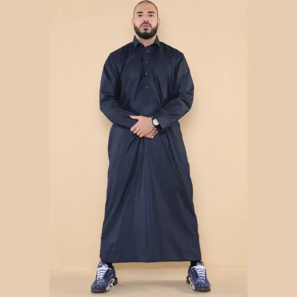 101 Mens Navy Islamic Muslim Cotton Thobe Jubba Thobez 2