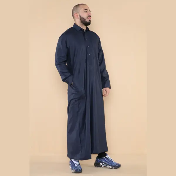 101 Mens Navy Islamic Muslim Cotton Thobe Jubba Thobez 5