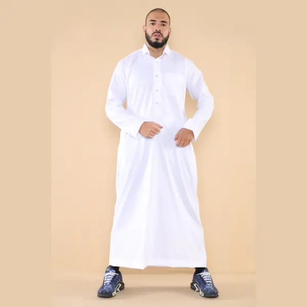 101 Mens White Islamic Muslim Cotton Thobe Jubba 2