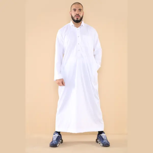 101 Mens White Islamic Muslim Cotton Thobe Jubba 3