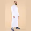 101 - Men's White Islamic Muslim Cotton Thobe Jubba - Image 3