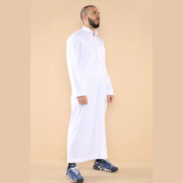 101 Mens White Islamic Muslim Cotton Thobe Jubba 5