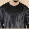 102 - Men's Black Islamic Muslim Shiny Thobe Jubba - Image 2