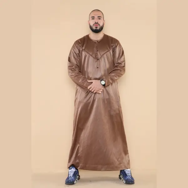 102 Mens Bronze Islamic Muslim Shiny Thobe Jubba 2