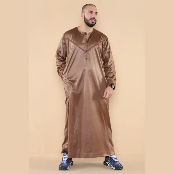 102 Mens Bronze Islamic Muslim Shiny Thobe Jubba 3