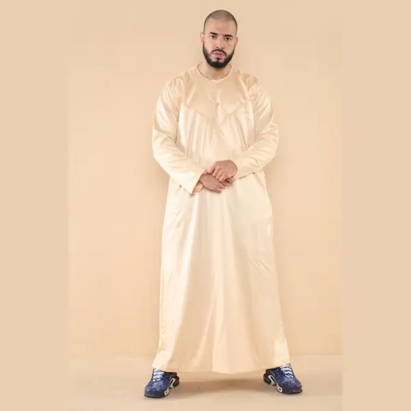 102 Mens Cream Islamic Muslim Cotton Thobe Jubba Thobez 2