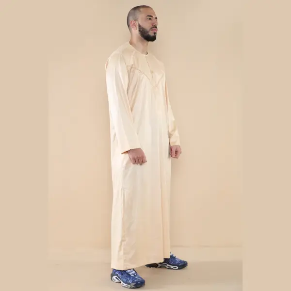 102 Mens Cream Islamic Muslim Cotton Thobe Jubba Thobez 5