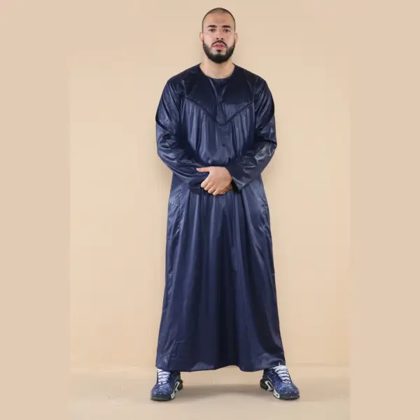 102 Mens Navy Islamic Muslim Cotton Thobe Jubba Thobez 2