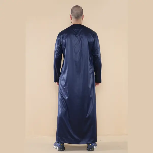 102 Mens Navy Islamic Muslim Cotton Thobe Jubba Thobez 6