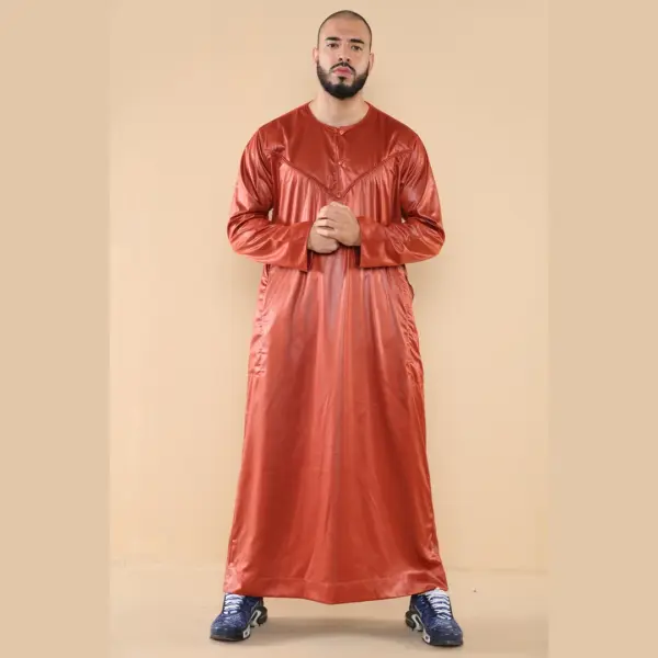 102 Mens Rust Islamic Muslim Cotton Thobe Jubba Thobez 2