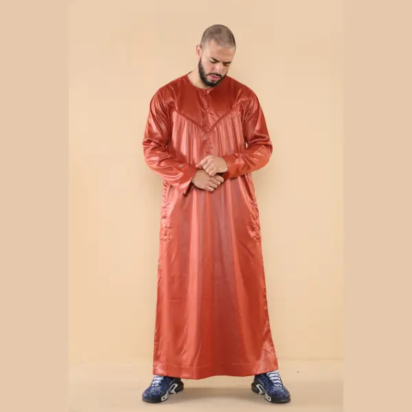 102 Mens Rust Islamic Muslim Cotton Thobe Jubba Thobez 3