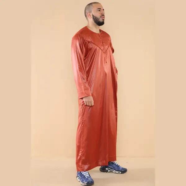 102 Mens Rust Islamic Muslim Cotton Thobe Jubba Thobez 5