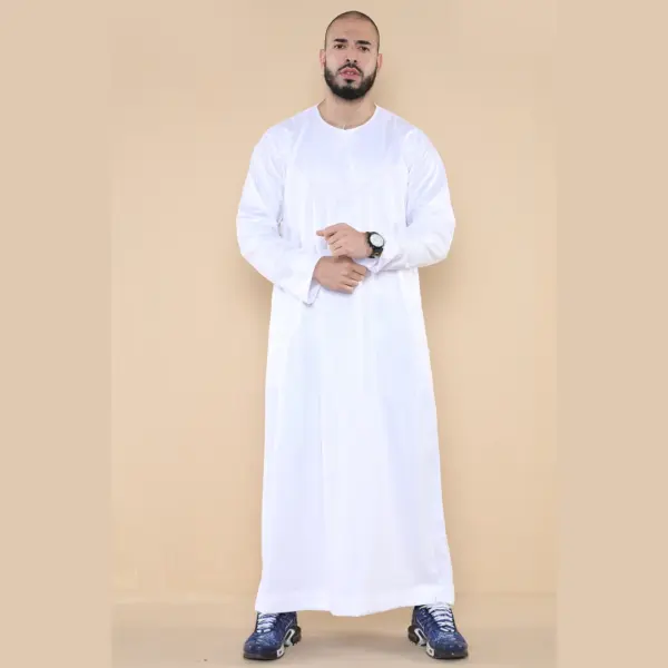 102 Mens White Islamic Muslim Cotton Thobe Jubba Thobez 2