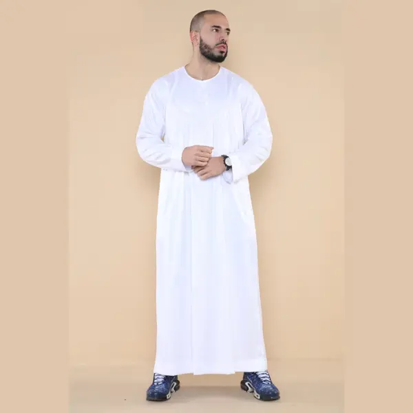 102 Mens White Islamic Muslim Cotton Thobe Jubba Thobez 3