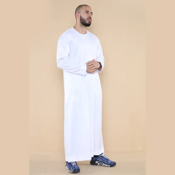 102 Mens White Islamic Muslim Cotton Thobe Jubba Thobez 5