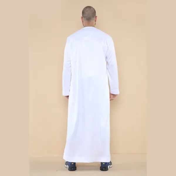 102 Mens White Islamic Muslim Cotton Thobe Jubba Thobez 6