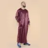 102 - Men's Wine Islamic Muslim Shiny Thobe Jubba - Image 4
