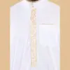 103 - Men's White Muslim Islam Eid Nehru Collar Thobe - Image 3