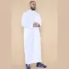 103 - Men's White Muslim Islam Eid Nehru Collar Thobe - Image 4