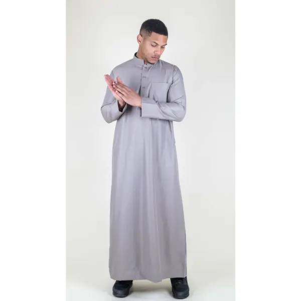 104 Mens Beige Muslim Nehru Collar Eid Thobe 4