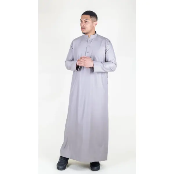 104 Mens Beige Muslim Nehru Collar Eid Thobe 5