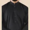 104 - Men's Black Muslim Nehru Collar Eid Thobe - Image 3