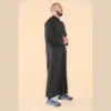 104 - Men's Black Muslim Nehru Collar Eid Thobe - Image 4