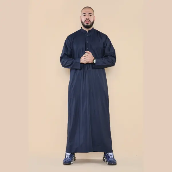 104 Mens Navy Muslim Nehru Collar Eid Thobe 2