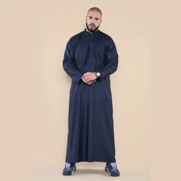 104 Mens Navy Muslim Nehru Collar Eid Thobe 3