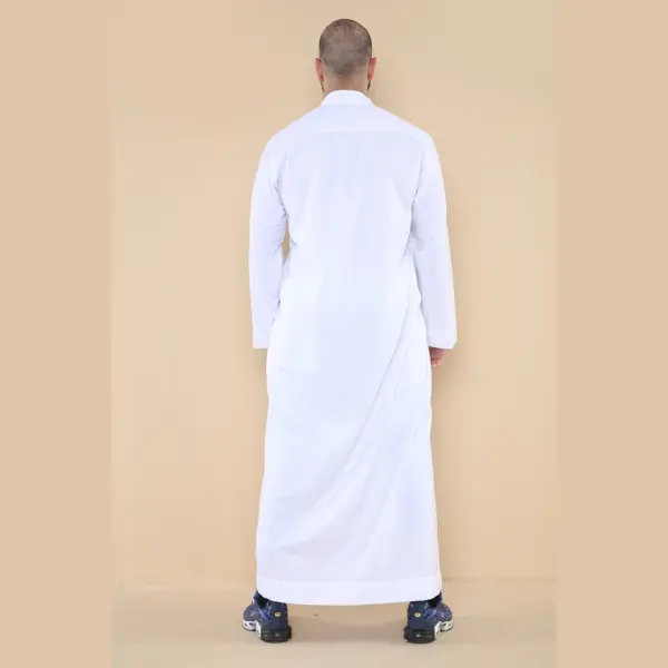 104 Mens White Muslim Nehru Collar Eid Thobe 6