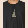 105 - Men's Black Gold Omani Eid Tassel Thobe Jubba - Image 3