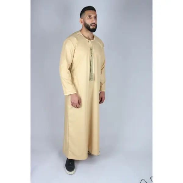 105 Mens Cream Omani Eid Tassel Thobe Jubba Thobez 5