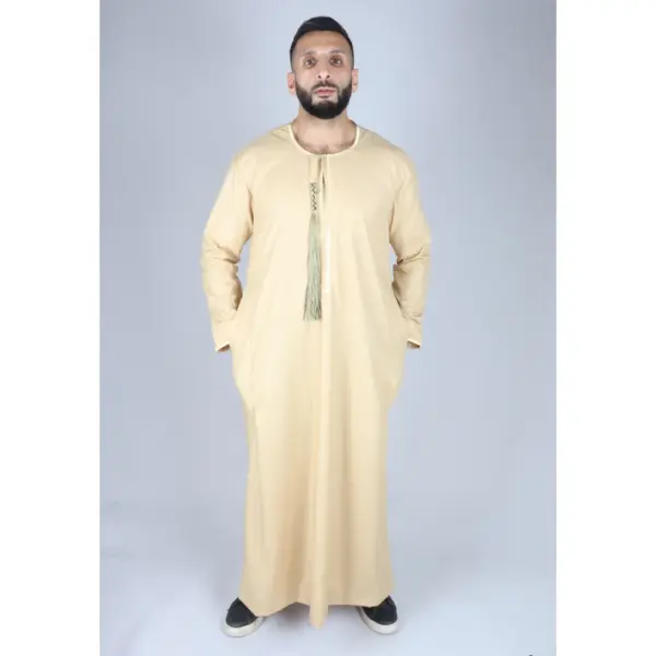 105 Mens Cream Omani Eid Tassel Thobe Jubba Thobez 6