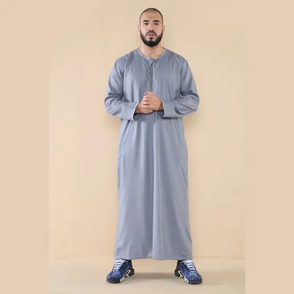 105 Mens Grey Omani Eid Tassel Thobe Jubba Thobez 2