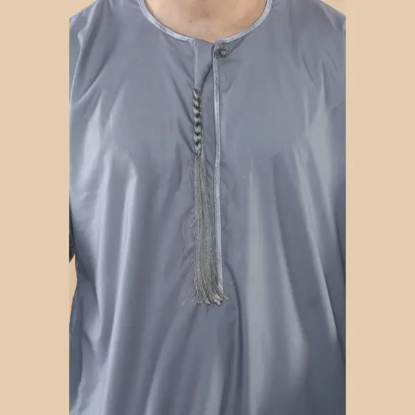 105 Mens Grey Omani Eid Tassel Thobe Jubba Thobez 4