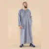 105 - Men's Grey Omani Eid Tassel Thobe Jubba - Image 4