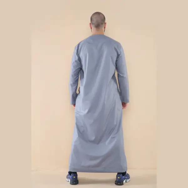 105 Mens Grey Omani Eid Tassel Thobe Jubba Thobez 6