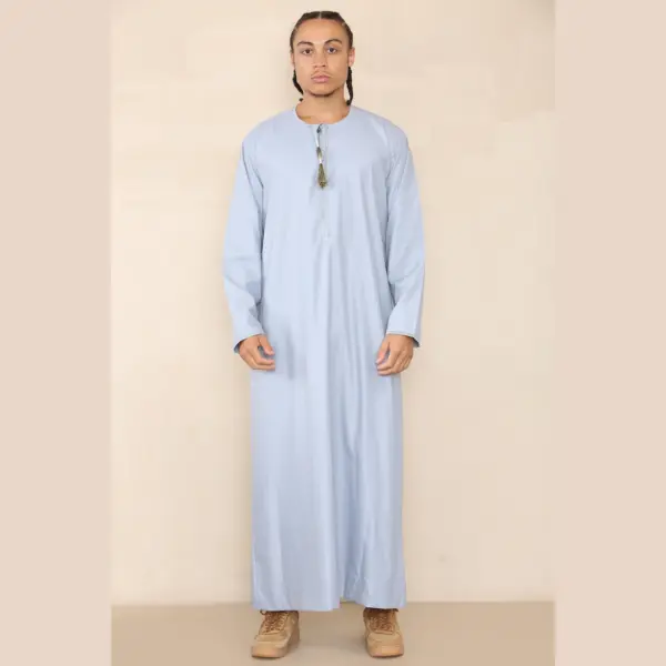 105 Mens Light Blue Omani Eid Tassel Thobe Jubba Thobez 3