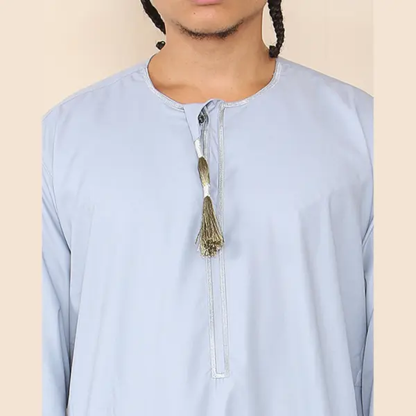 105 Mens Light Blue Omani Eid Tassel Thobe Jubba Thobez 4